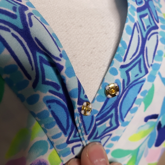 Lilly Pulitzer Dress Shaylee Midi Wrap Shell Beach Small Engineered 2 XS 4 - Picture 8 of 13